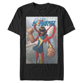 Marvel Big & Tall Klasik Ms.Marvel Üst Kısa Kollu Siyah Erkek T-shirt