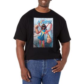 Marvel Big & Tall Klasik Ms.Marvel Üst Kısa Kollu Siyah Erkek T-shirt