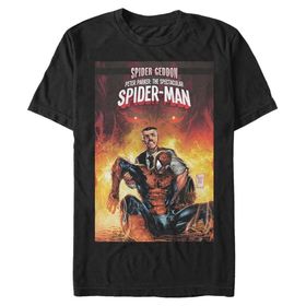 Marvel Big & Tall Klasik Muhteşem Örümcek Adam Nov18 Üst Kısa Kollu Siyah Erkek T-shirt
