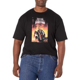 Marvel Big & Tall Klasik Muhteşem Örümcek Adam Nov18 Üst Kısa Kollu Siyah Erkek T-shirt
