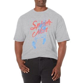 Marvel Big & Tall Klasik Neighborhood Hero Üst Kısa Kollu Athletic Heather Erkek T-shirt