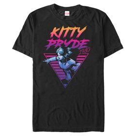 Marvel Big & Tall Klasik Neon Kitty Pryde Üst Kısa Kollu Siyah Erkek T-shirt