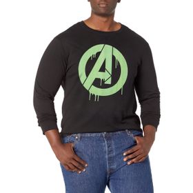 Marvel Big & Tall Klasik Oozing Avengers Üst Kısa Kollu Siyah Erkek T-shirt