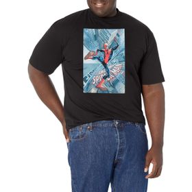 Marvel Big & Tall Klasik Örümcek Adam Şehir Oct18 Black Erkek T-shirt