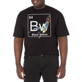 Marvel Big & Tall Klasik Periyodik Kara Dul Üst Kısa Kollu Siyah Erkek T-shirt