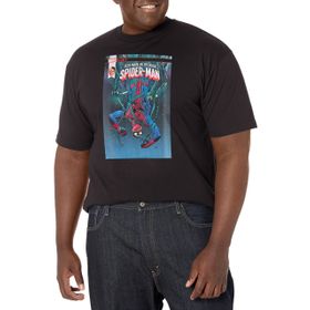Marvel Big & Tall Klasik Peterparker Jan18 Üst Kısa Kollu Siyah Erkek T-shirt