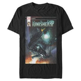 Marvel Big & Tall Klasik Punishermachine March18 Üst Kısa Kollu Siyah Erkek T-shirt