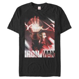 Marvel Big & Tall Klasik Reach Iron Man Üst Kısa Kollu Siyah Erkek T-shirt