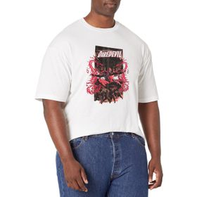 Marvel Big & Tall Klasik Red Dragons Üst Kısa Kollu Beyaz Erkek T-shirt
