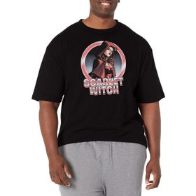 Marvel Big & Tall Klasik Scarlet Circles Üst Kısa Kollu Siyah Erkek T-shirt