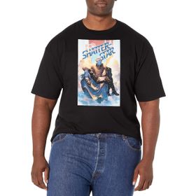 Marvel Big & Tall Klasik Shatter-Star Üst Kısa Kollu Siyah Erkek T-shirt