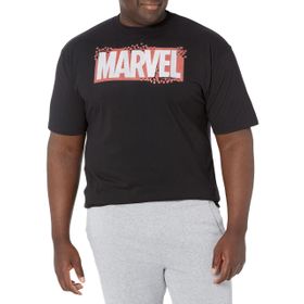 Marvel Big & Tall Klasik Small Blocks Black Erkek T-shirt
