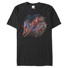 Marvel Big & Tall Klasik Spider Jump Black Erkek T-shirt