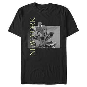 Marvel Big & Tall Klasik Spidey Ny Black Erkek T-shirt