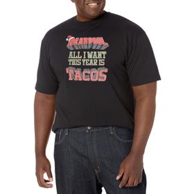 Marvel Big & Tall Klasik Tacos This Year Black Erkek T-shirt