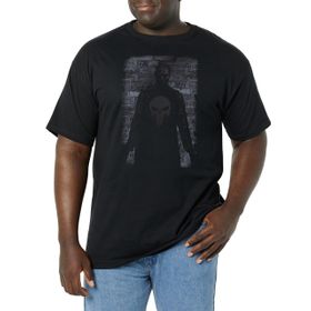 Marvel Big & Tall Klasik the Punisher Üst Kısa Kollu Siyah Erkek T-shirt