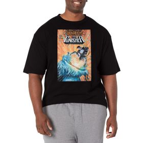 Marvel Big & Tall Klasik the Punisher Üst Kısa Kollu Siyah Erkek T-shirt