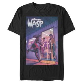 Marvel Big & Tall Klasik the Wasp Üst Kısa Kollu Siyah Erkek T-shirt
