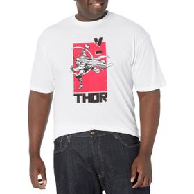 Marvel Big & Tall Klasik Thor Kanji Üst Kısa Kollu Beyaz Erkek T-shirt
