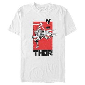 Marvel Big & Tall Klasik Thor Kanji Üst Kısa Kollu Beyaz Erkek T-shirt