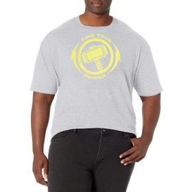Marvel Big & Tall Klasik Thor Power Üst Kısa Kollu Athletic Heather Erkek T-shirt