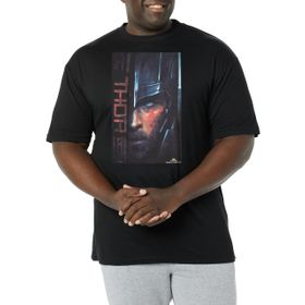 Marvel Big & Tall Klasik Thor Üst Kısa Kollu Siyah Erkek T-shirt
