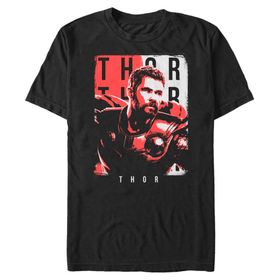 Marvel Big & Tall Klasik Thor Üst Kısa Kollu Siyah Erkek T-shirt