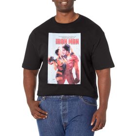 Marvel Big & Tall Klasik Tony Stark Oct19 Black Erkek T-shirt