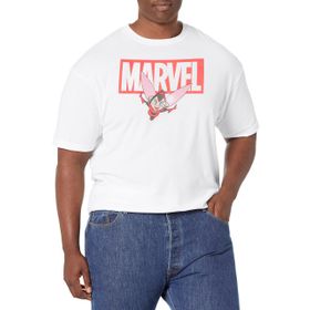 Marvel Big & Tall Klasik Tuğla Yaban Arısı Üst Kısa Kollu Beyaz Erkek T-shirt