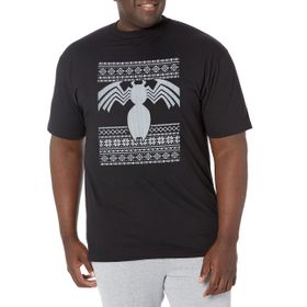 Marvel Big & Tall Klasik Venom Holidays Üst Kısa Kollu Siyah Erkek T-shirt