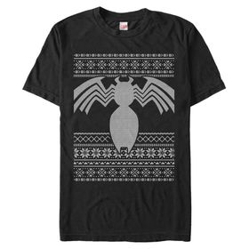 Marvel Big & Tall Klasik Venom Holidays Üst Kısa Kollu Siyah Erkek T-shirt