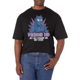 Marvel Big & Tall Klasik Wakandan Dad Üst Kısa Kollu Siyah Erkek T-shirt