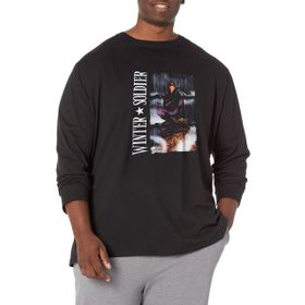 Marvel Big & Tall Klasik Wintersoldier Blocks Comp Üst Kısa Kollu Siyah Erkek T-shirt