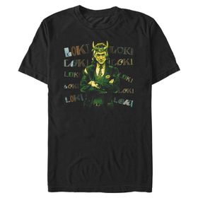 Marvel Big & Tall Loki Chaotic Black Erkek T-shirt