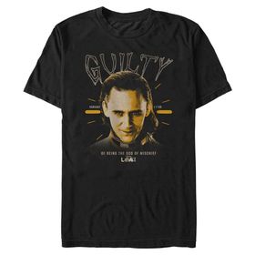 Marvel Big & Tall Loki Charged Guilty Black Erkek T-shirt