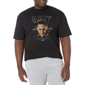 Marvel Big & Tall Loki Charged Guilty Black Erkek T-shirt