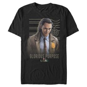 Marvel Big & Tall Loki Glorious Purpose Üst Kısa Kollu Siyah Erkek T-shirt