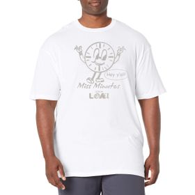 Marvel Big & Tall Loki Hey Miss Minutes Üst Kısa Kollu Beyaz Erkek T-shirt