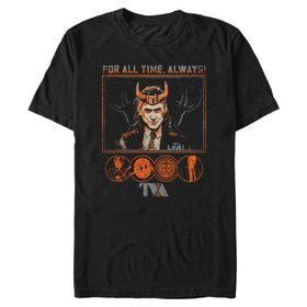 Marvel Big & Tall Loki Mischeviously Contained Üst Kısa Kollu Siyah Erkek T-shirt