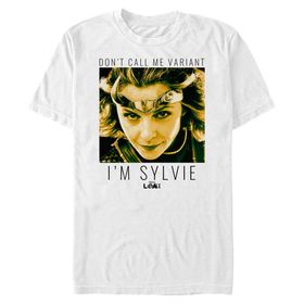 Marvel Big & Tall Loki Sylvie Speaks Üst Kısa Kollu Beyaz Erkek T-shirt