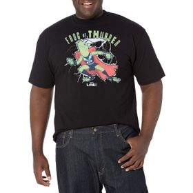 Marvel Big & Tall Loki Throg Üst Kısa Kollu Siyah Erkek T-shirt