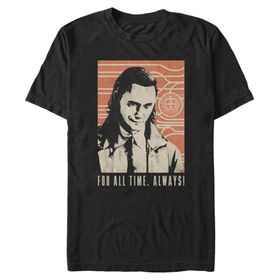 Marvel Big & Tall Loki Time Always Üst Kısa Kollu Siyah Erkek T-shirt