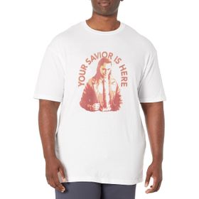 Marvel Big & Tall Loki Your Savior is Here Üst Kısa Kollu Beyaz Erkek T-shirt