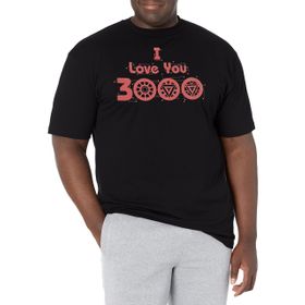 Marvel Big & Tall Love Circuits Black Erkek T-shirt