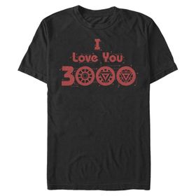 Marvel Big & Tall Love Circuits Black Erkek T-shirt