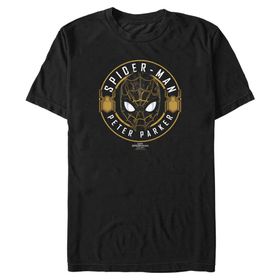 Marvel Big & Tall Man: No Way Home Spider Afiş Üst Kısa Kollu Siyah Erkek T-shirt