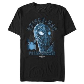 Marvel Big & Tall Man: No Way Home Spider Parker Üst Kısa Kollu Siyah Erkek T-shirt
