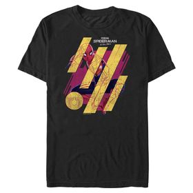 Marvel Big & Tall Man: No Way Home Spider Sketch Üst Kısa Kollu Siyah Erkek T-shirt