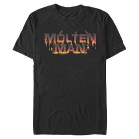 Marvel Big & Tall Molten Man Melt Üst Kısa Kollu Siyah Erkek T-shirt