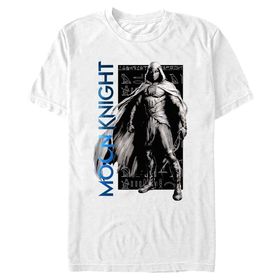 Marvel Big & Tall Moon Knight Mrknight Scroll Fragment Üst Kısa Kollu Beyaz Erkek T-shirt